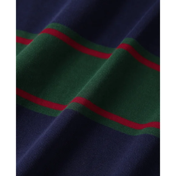 Bronson Long Sleeve Polo Jersey Rugby Shirt, XL Vtg Style Green Navy Red - Picture 9 of 9